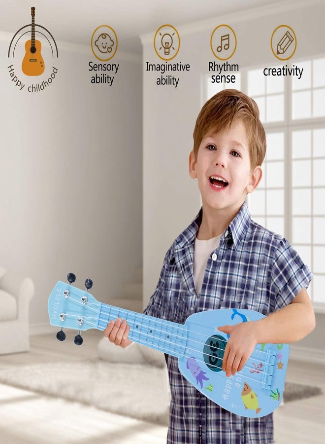 YOLOPARK 17" Kids Toy Guitar for Girls Boys, Mini Toddler Ukulele Guitar with 4 Strings Keep Tones Can Play for 3, 4, 5, 6, 7 Year Old Kids Musical Instruments Educational Toys for Beginner (Blue) - Image 5
